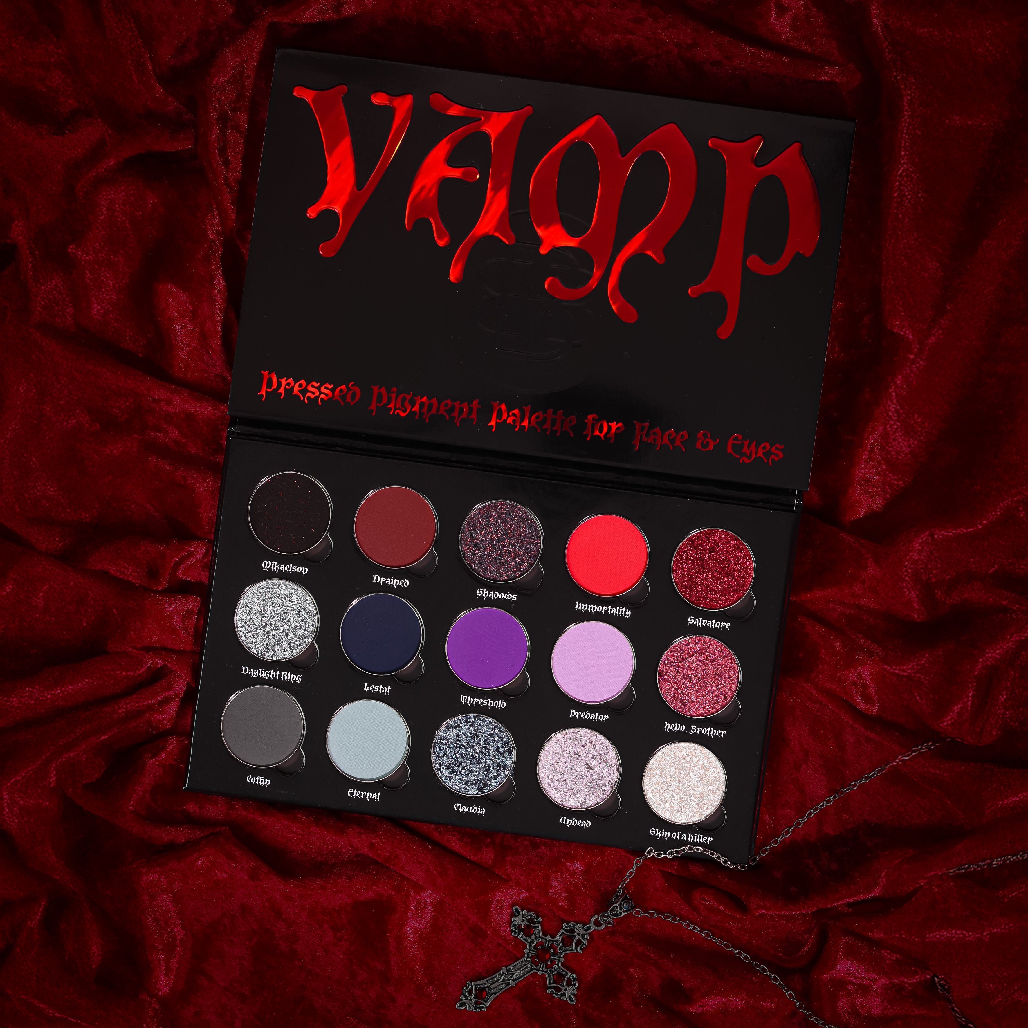 Vamp Eyeshadow Palette - 12 Highly Pigmented Matte & Shimmer Shades for Stunning Eye Makeup Looks | Perfect for Halloween, Cosplay & Night Out Makeup