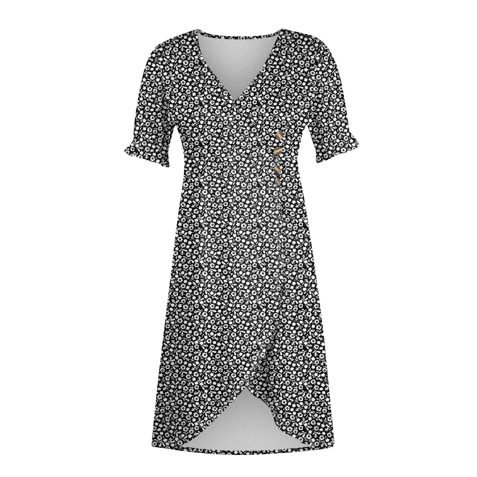 Elegant Floral Wrap Dress for Women 2024 - V Neck Ruched Beach & Church Dress - S to XXXL - Perfect for Summer Vacations, Weddings & Special Occasions
