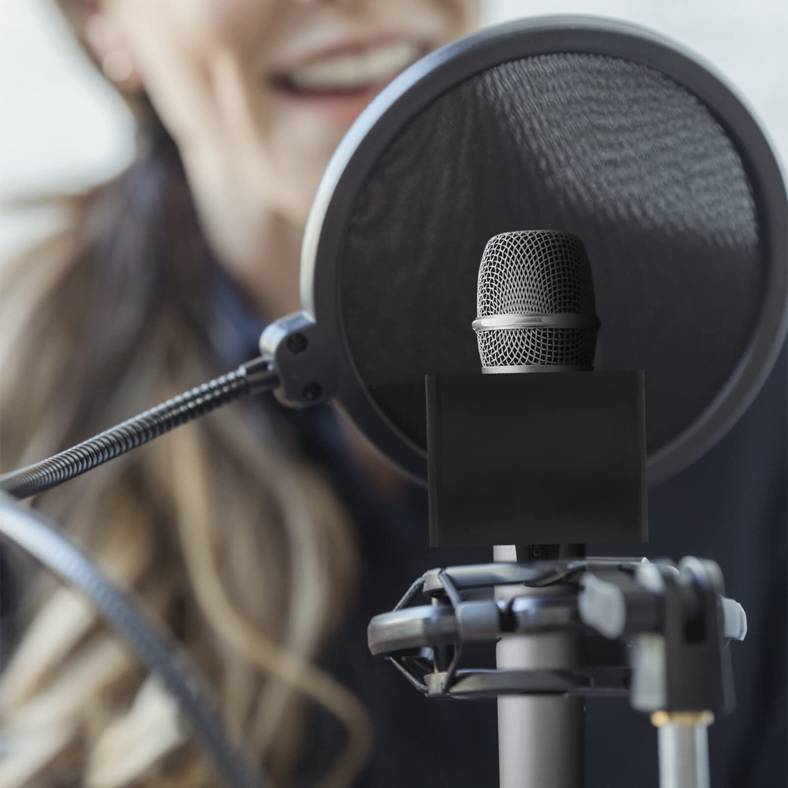 Professional ABS Foam Microphone Flag - Portable Square Cube Shaped Mic Flags for Interview, KTV, Reporter & Host - Durable Mic Accessories with Custom Logo - Perfect for Live Streaming, Podcasting & Studio Recordings