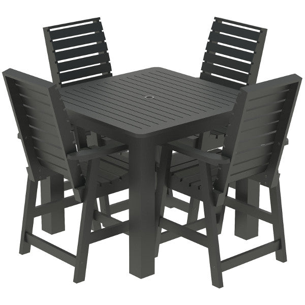 5-Piece Square Counter Dining Set - Modern Kitchen Table & Stools for Small Spaces - Perfect for Breakfast Nook, Apartment, or Bar Counter Seating