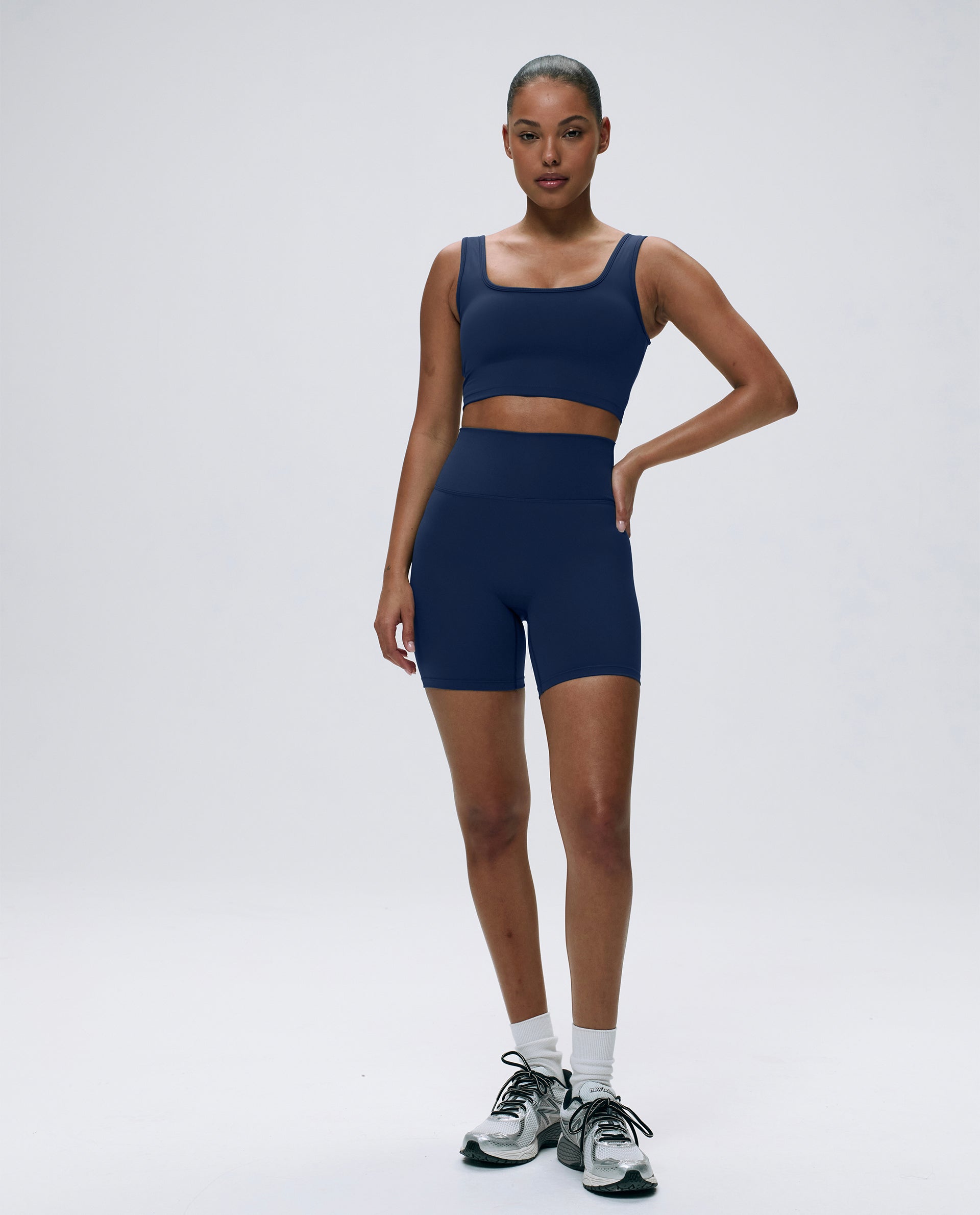 Ultimate Crop Shorts for Women - Navy Blue High Waist Comfortable Workout Shorts | Perfect for Yoga, Running, Gym & Summer Casual Wear