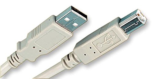 TE Connectivity 1487588-1 USB 2.0 Cable (6-Pack) - 6.6ft/2m A to B Male White Data Cable for Printers, Scanners & Audio Interfaces | Office & Home Use