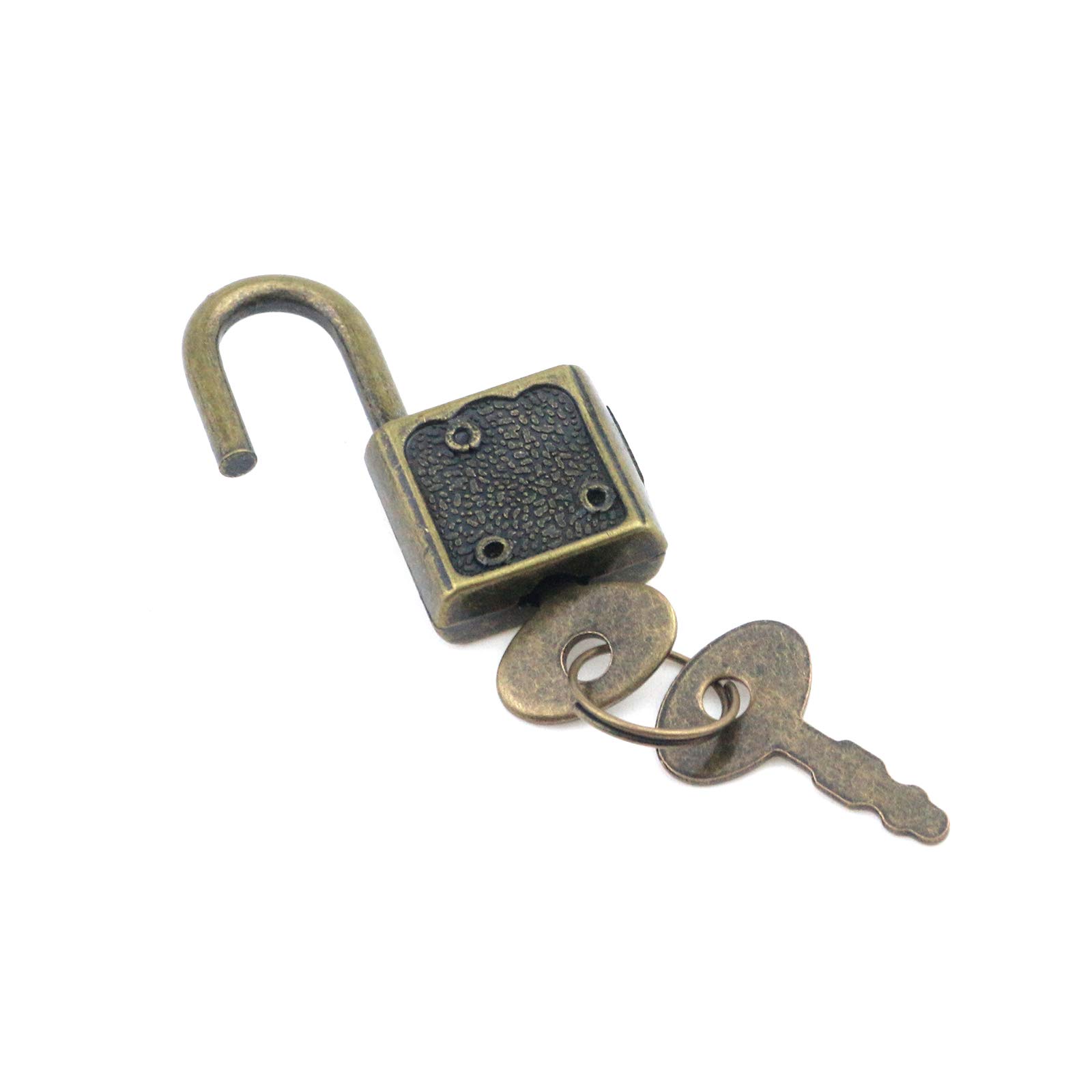 15 Pcs Mini Diary Metal Locks with Key - Small Padlocks for Suitcases, Backpacks, School Bags & Luggage Security - Bronze Anti-Theft Locks for Travel, Gym Lockers & Storage Boxes