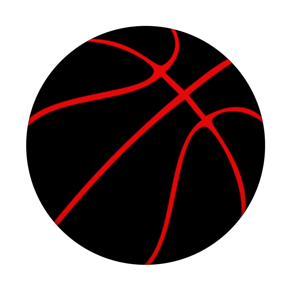 Black & Red Basketball Design PopSockets PopGrip - Reusable Phone Grip & Stand for iPhone, Samsung - Perfect for Sports Fans, Gym Workouts & Game Days