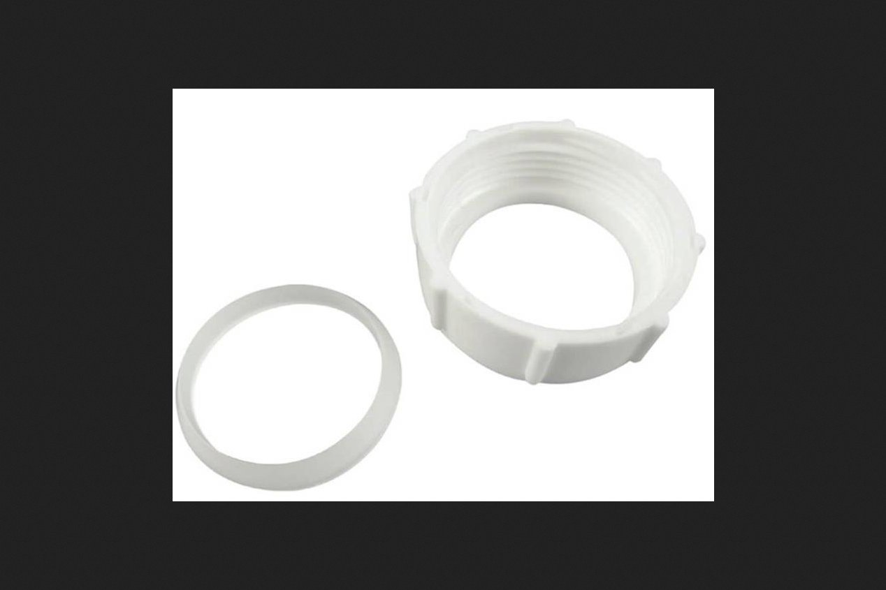 Danco 86809 Plastic Slip Joint Nut and Washer - White | Durable Plumbing Repair Kit for Sink, Toilet & Faucet Fixes | DIY Home Improvement Essential