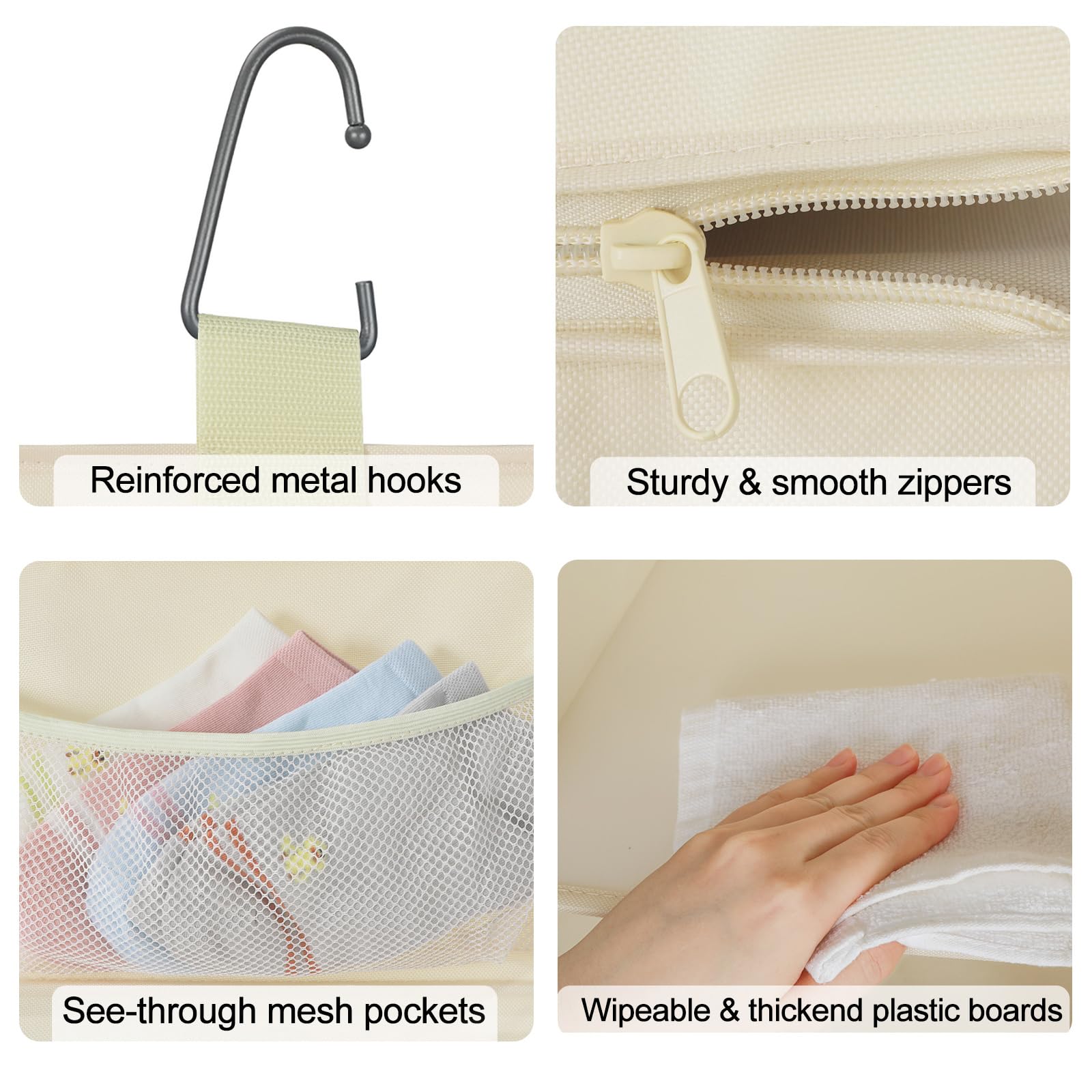 6-Shelf Heavy Duty Hanging Closet Organizer with Pockets - 12