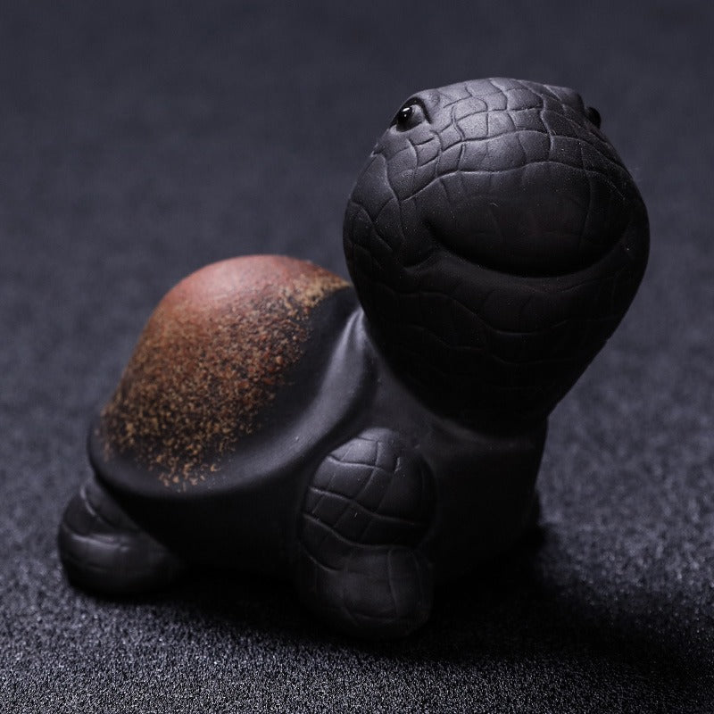 Handmade Yixing Clay Tortoise Tea Pet - Traditional Chinese Tea Ceremony Companion for Good Luck & Fortune - Perfect for Tea Lovers & Collectors