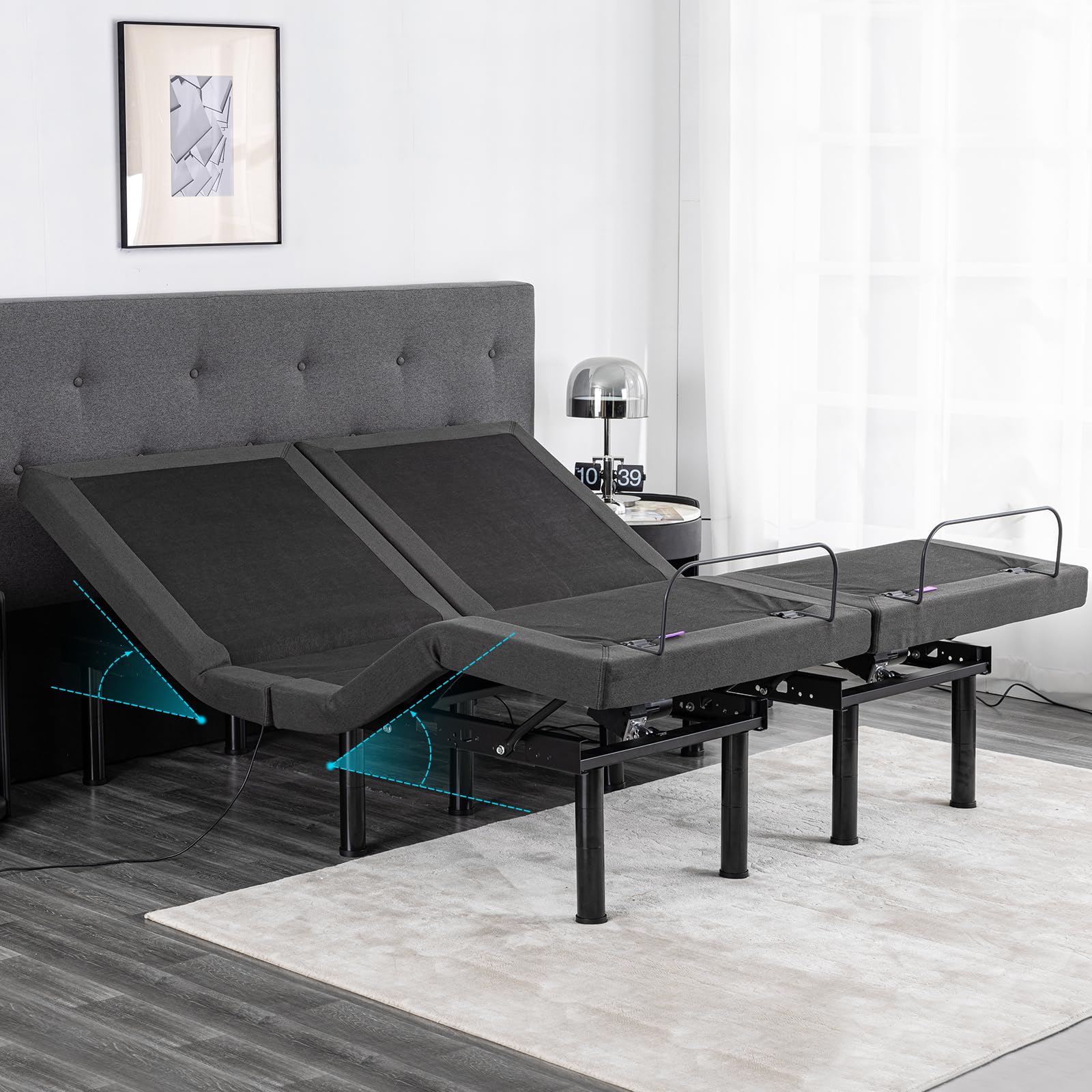 10 Inch Gel Memory Foam Adjustable Bed Base with Mattress - Medium Firm Mattress in a Box, Electric Smart Bed Frame with Thickened Form & Wireless Remote - Perfect for Back Pain Relief, Home Office, and Bedroom Comfort