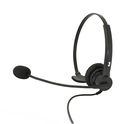 Professional Noise Canceling Headset with Rotatable Microphone Boom - Office Headphones for Call Centers, Compatible with RJ9 Jack Phones - Perfect for Customer Service, Telemarketing & Remote Work
