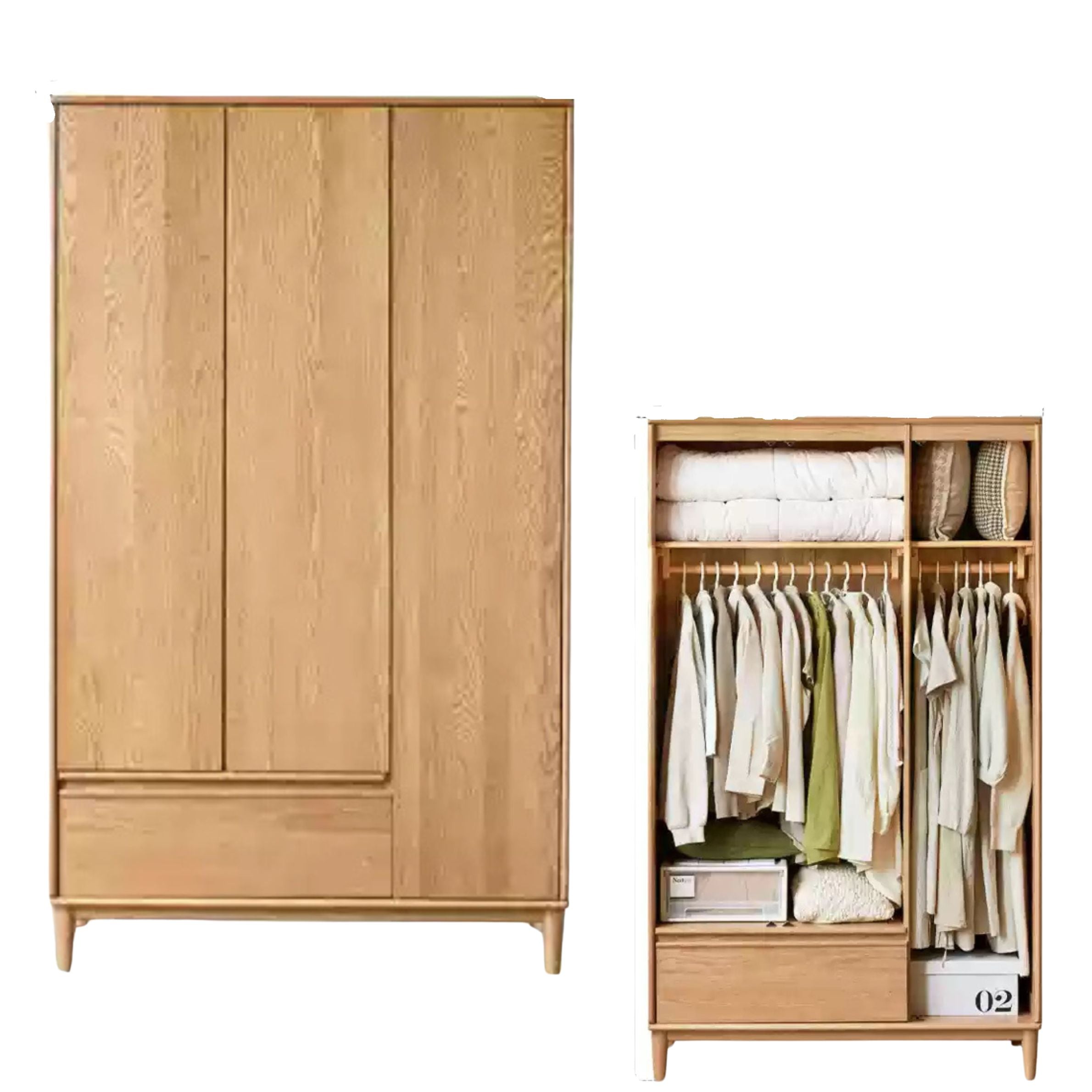 46.8x22.4x78.7 inch /119x57x200сm / Natural Wood Color/ Wardrobe