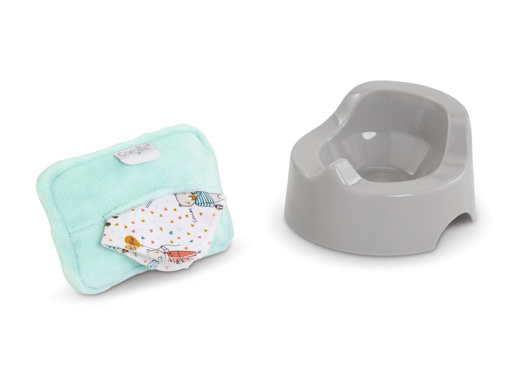 Corolle Potty and Wipe Baby Doll Accessory Set for 12 Inch Dolls - Realistic Toddler Potty Training Toy with Wipes for Pretend Play & Role Play Scenarios
