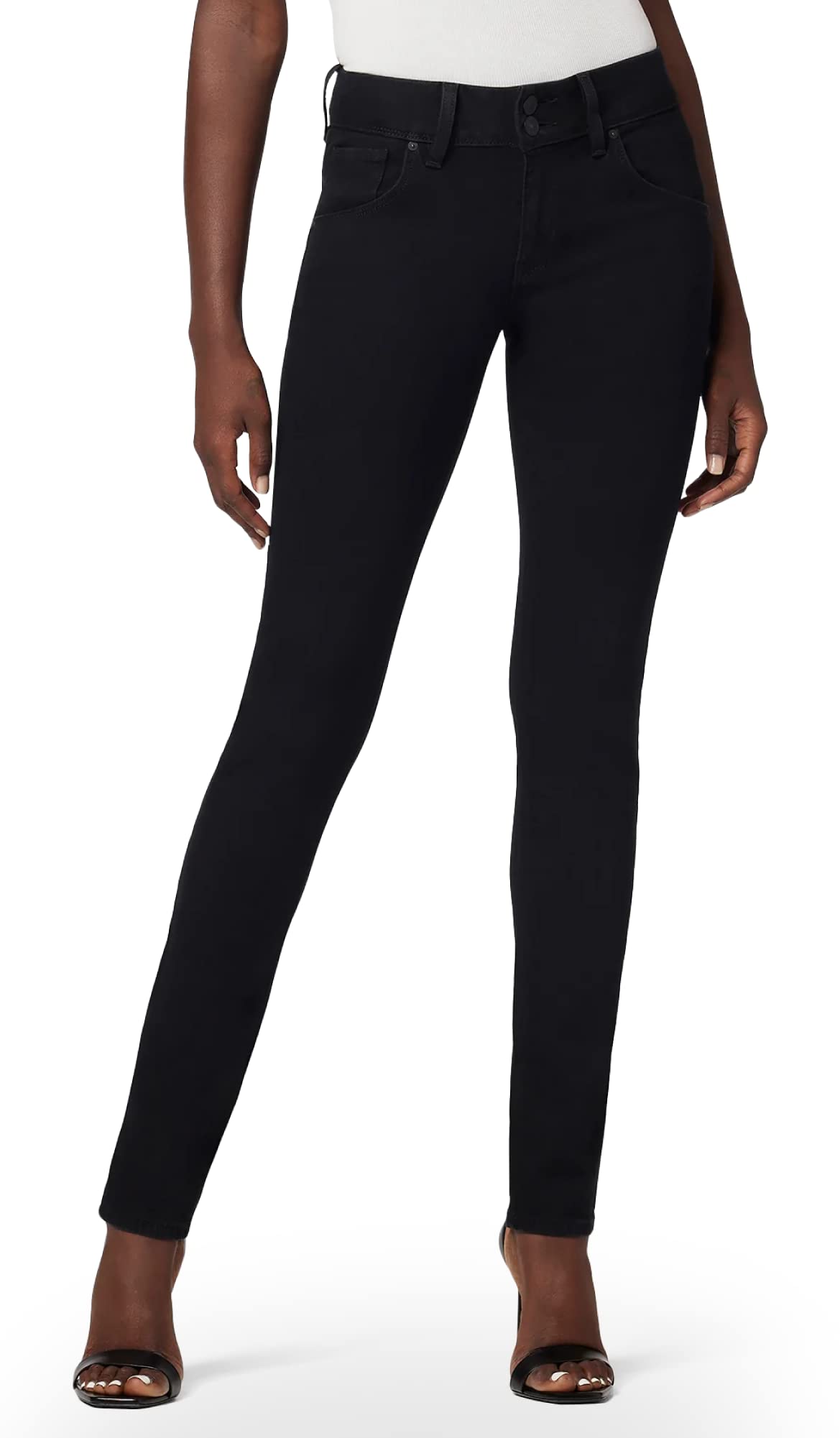 HUDSON Women's Collin Mid Rise Skinny Ankle Jeans with Back Flap Pockets - Stretch Denim Pants for Casual Wear & Everyday Outfits