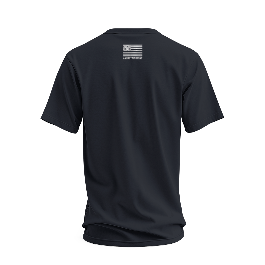 Future Looks Bright Navy & Silver Embroidered Performance Short Sleeve T-Shirt for Men - Gym, Running & Casual Wear