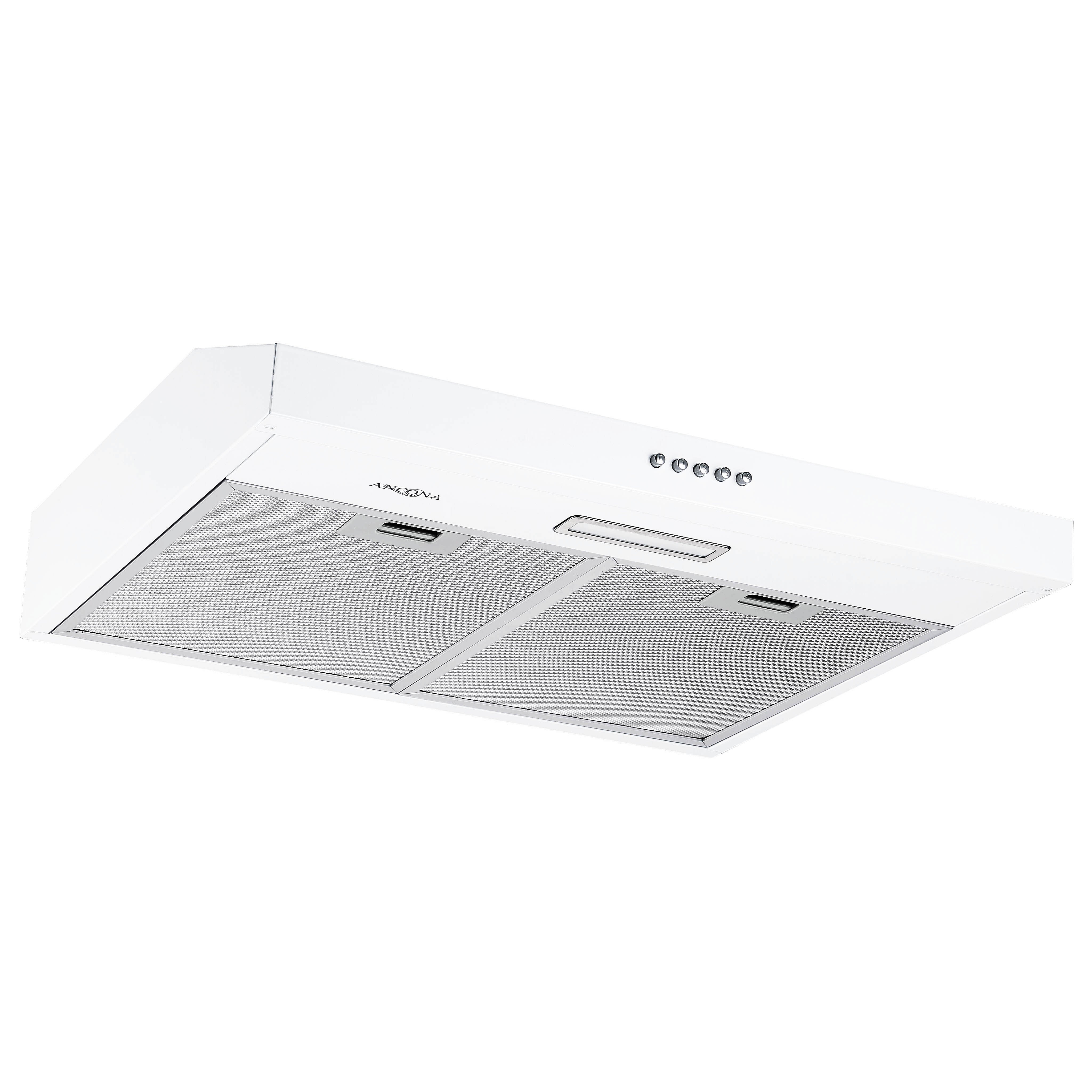 24 Inch Convertible Under Cabinet Range Hood in White - Powerful Kitchen Ventilation for Smoke & Odor Removal - Perfect for Small Kitchens & Apartments