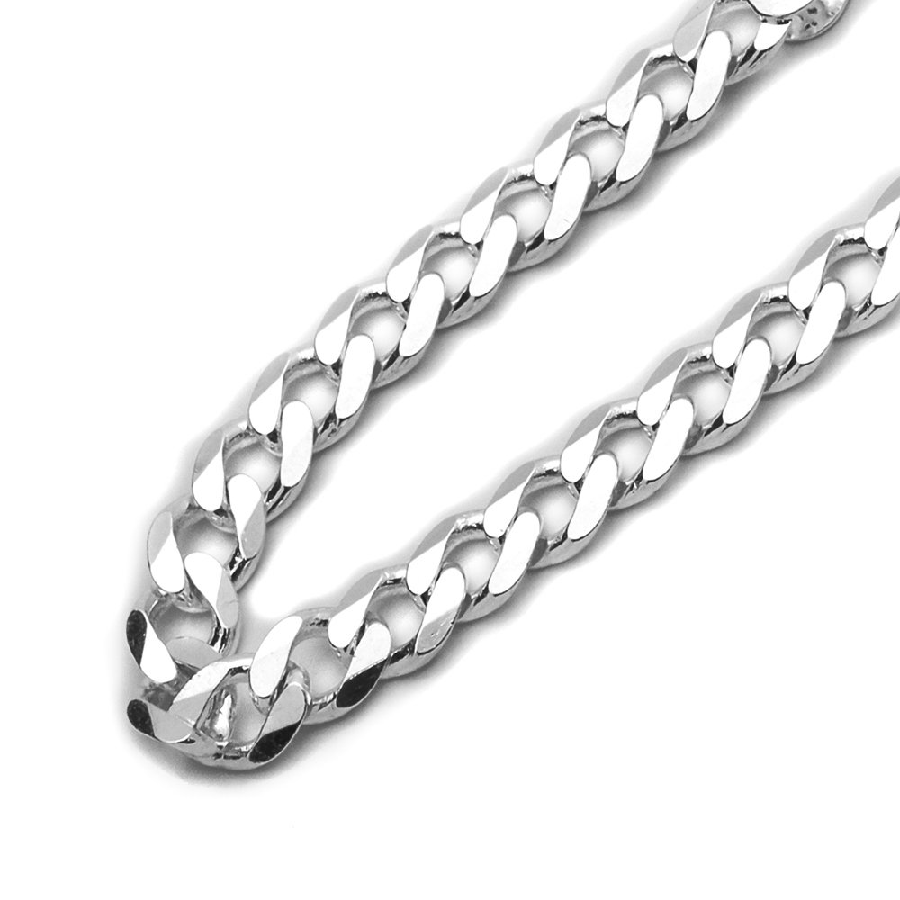 Sterling Silver 7mm Solid Curb Chain Necklace for Women & Men - 925 Silver Chunky Link Necklace (8-30 Inch) - Perfect for Layering, Gifts, and Everyday Wear
