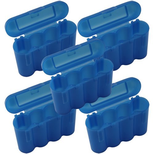 5-Pack AA AAA CR123A Battery Holder Storage Cases - Durable Plastic Organizer for Home, Office, and Travel Use