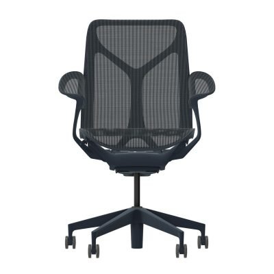 Herman Miller Cosm Mid Back Office Chair with Leaf Arms in Graphite - Ergonomic Design for Home & Office Workspaces, Gaming, and Study Comfort