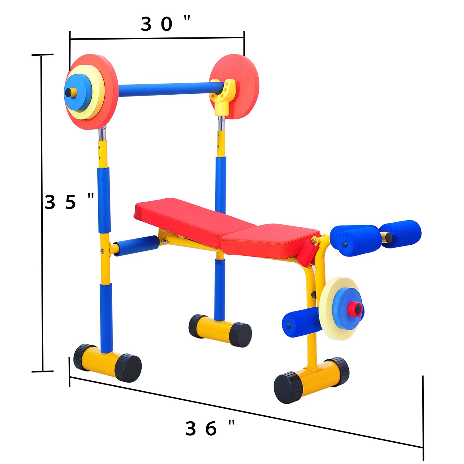 Kinbor Kids Weight Bench - Adjustable Strength Training Equipment for Children, Perfect for Home Gym & Birthday Gifts | Ideal for Kids Fitness, Strength Building & Safe Workouts