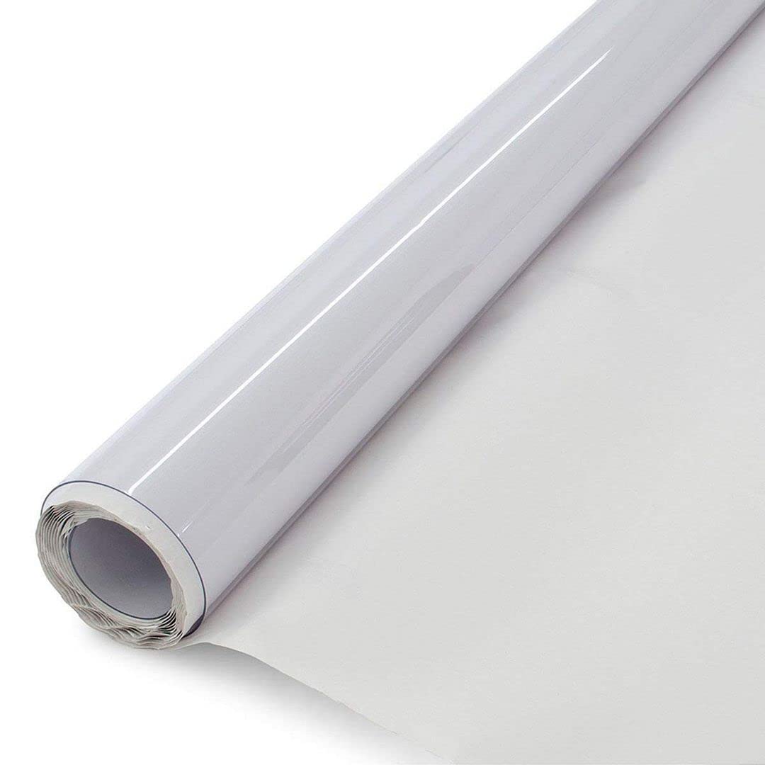 Mybecca Clear Marine Vinyl 54 Inch Wide - 10 Gauge Thick - 15 Yard Roll - Waterproof Boat Upholstery Fabric for Marine Covers, Outdoor Furniture & RV Cushions