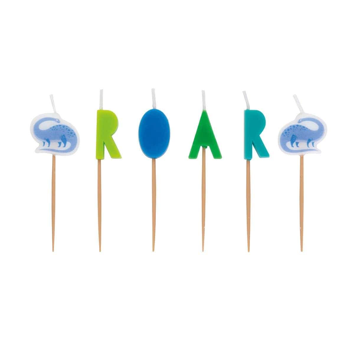 Blue & Green Dinosaur Scented Candles - 6 Pack Set for Kids Room Decor, Birthday Party Favors & Relaxing Aromatherapy Gifts