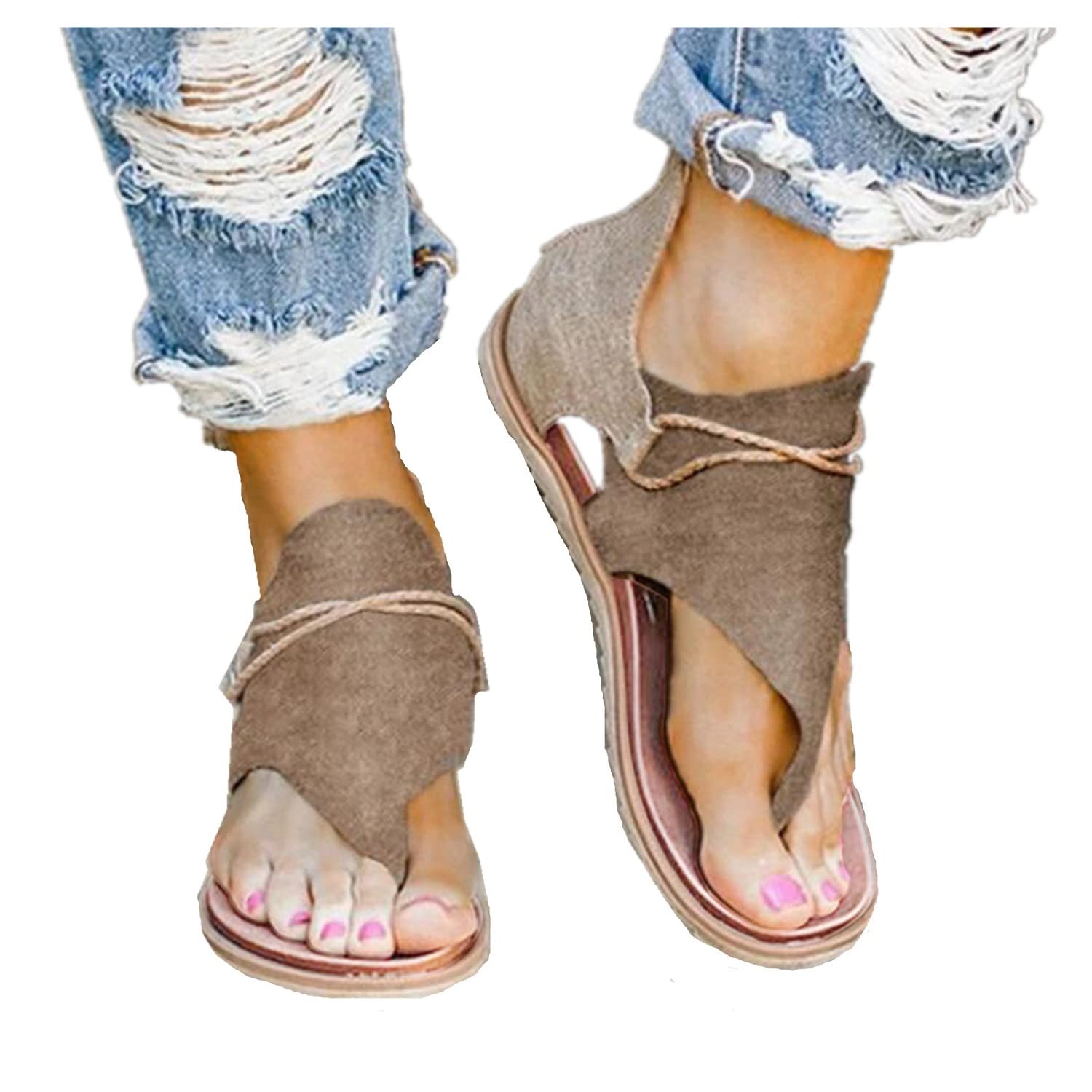 Women's Casual Summer Sandals - Flat Open-Toe Beach Flip Flops with T-Strap | Perfect for Beach Vacations, Poolside Lounging & Everyday Comfort