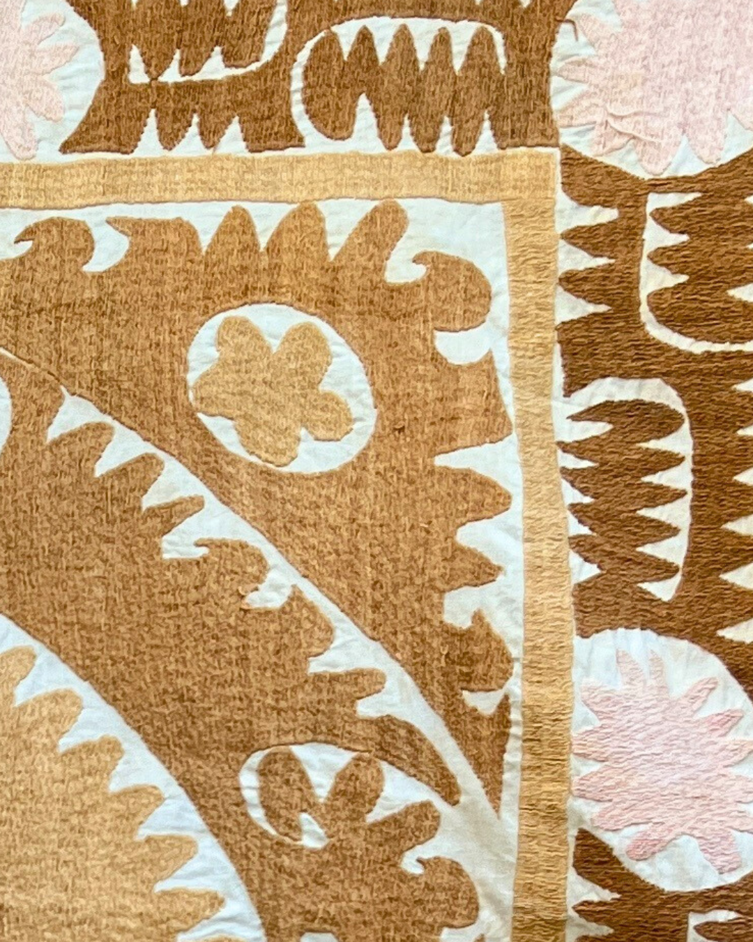 Medium Suzani 035 - Handmade Cotton Suzani Throw Pillow Cover - Boho Home Decor for Living Room, Bedroom & Sofa - Perfect for Bohemian, Farmhouse & Eclectic Interior Design Styles