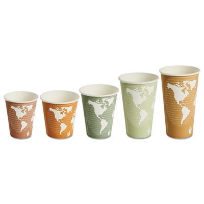 Eco-Friendly Compostable Hot Cups 8 oz (50 Pack) - Plum Color, 10 Pack/Carton | Perfect for Coffee, Tea, Hot Chocolate & Office/Home Use