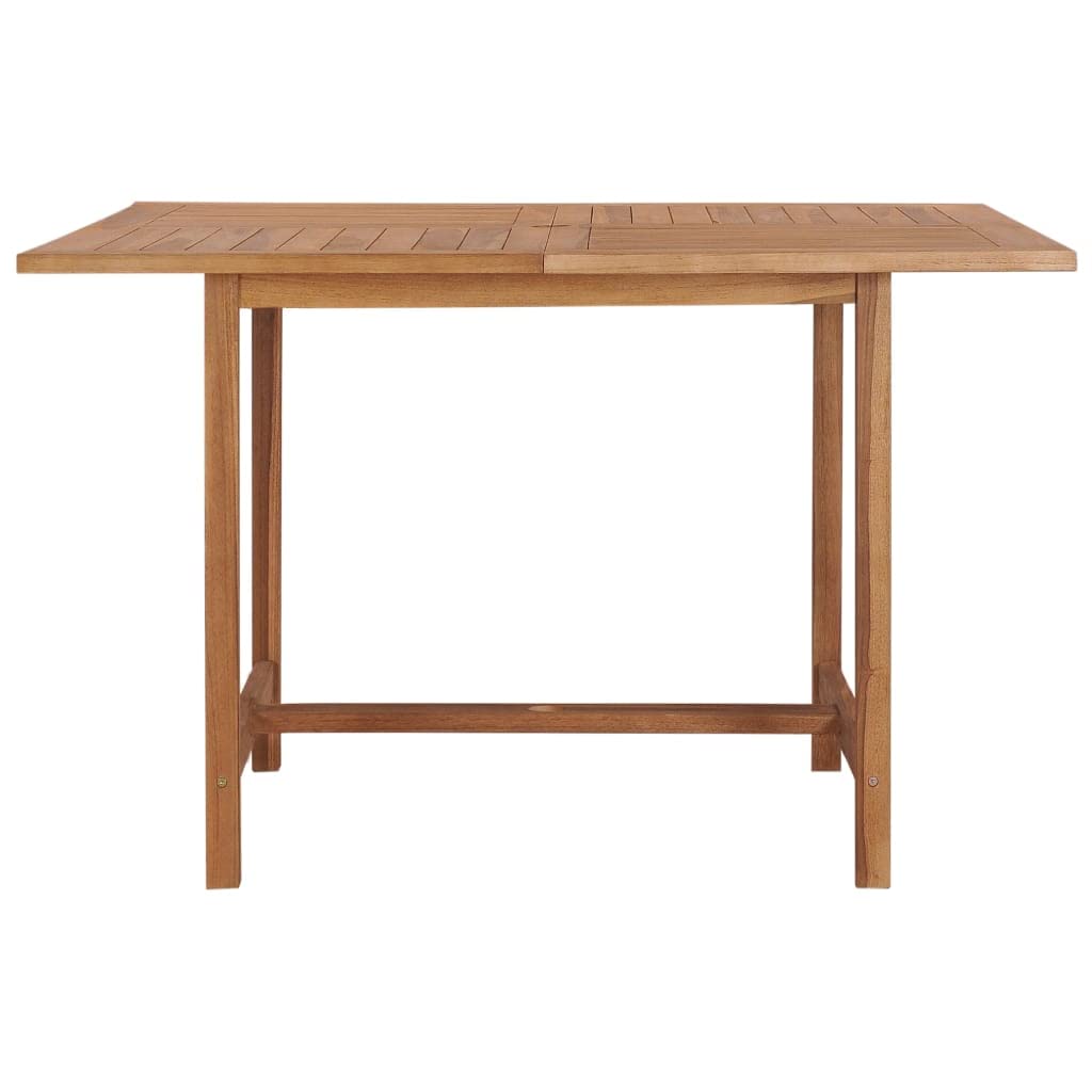 Premium Solid Teak Wood Outdoor Dining Table 120x120x75cm - Weather Resistant Garden Table with Umbrella Hole - Easy Assembly Patio Furniture for Backyard, Lawn, Balcony & Poolside Dining