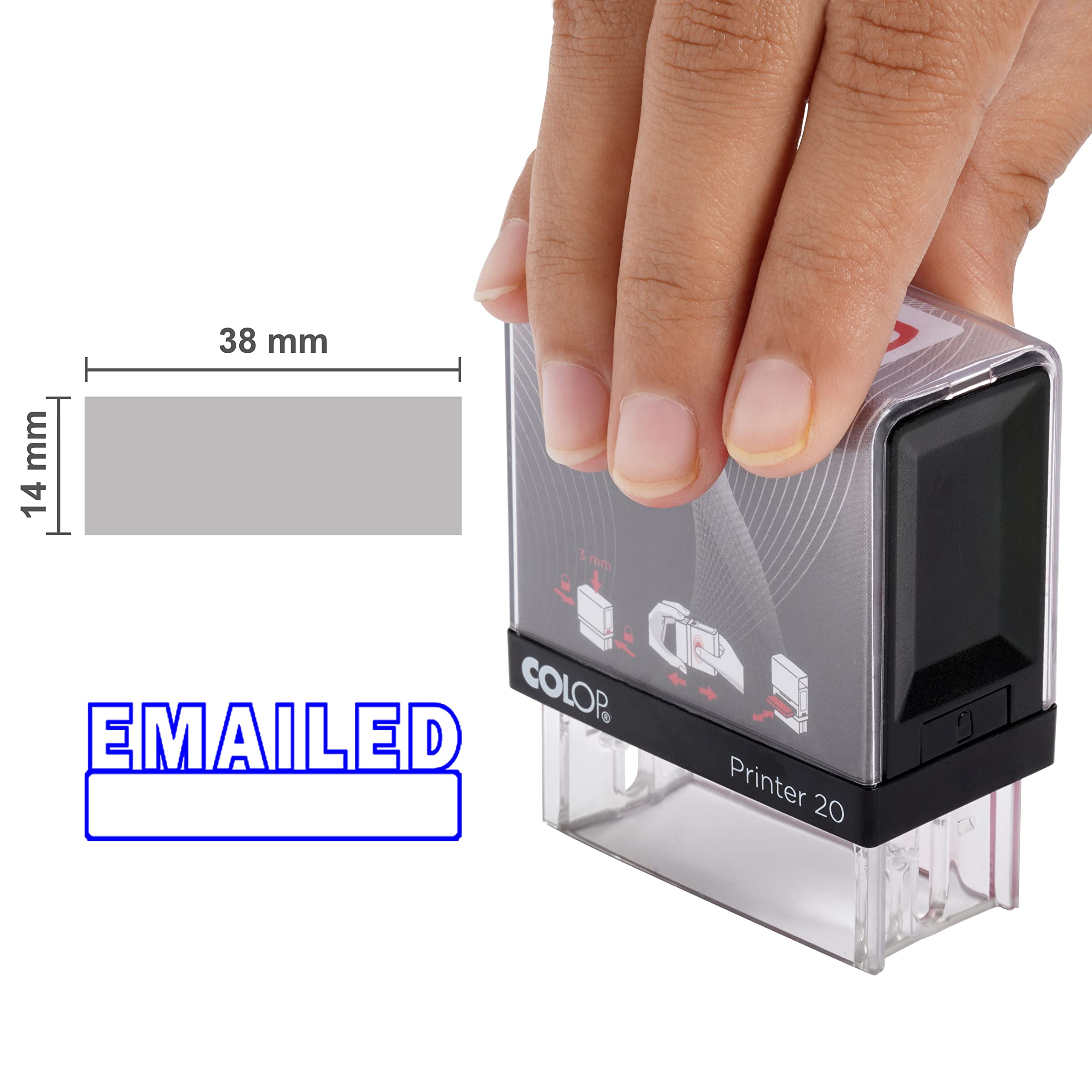 Custom Self-Inking Rubber Stamp with Blue Ink - Personalized Office Stamp for Business, Mail & Documents | Colop Stamper for Professional Use