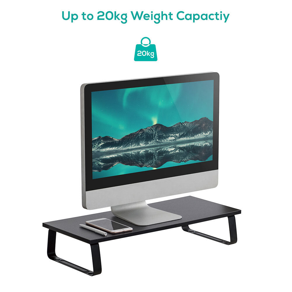 Activiva Monitor Stand Riser - Adjustable Ergonomic Laptop & Computer Screen Stand with Cable Management (Black) - Perfect for Home Office, Gaming Setup & Workspace Organization