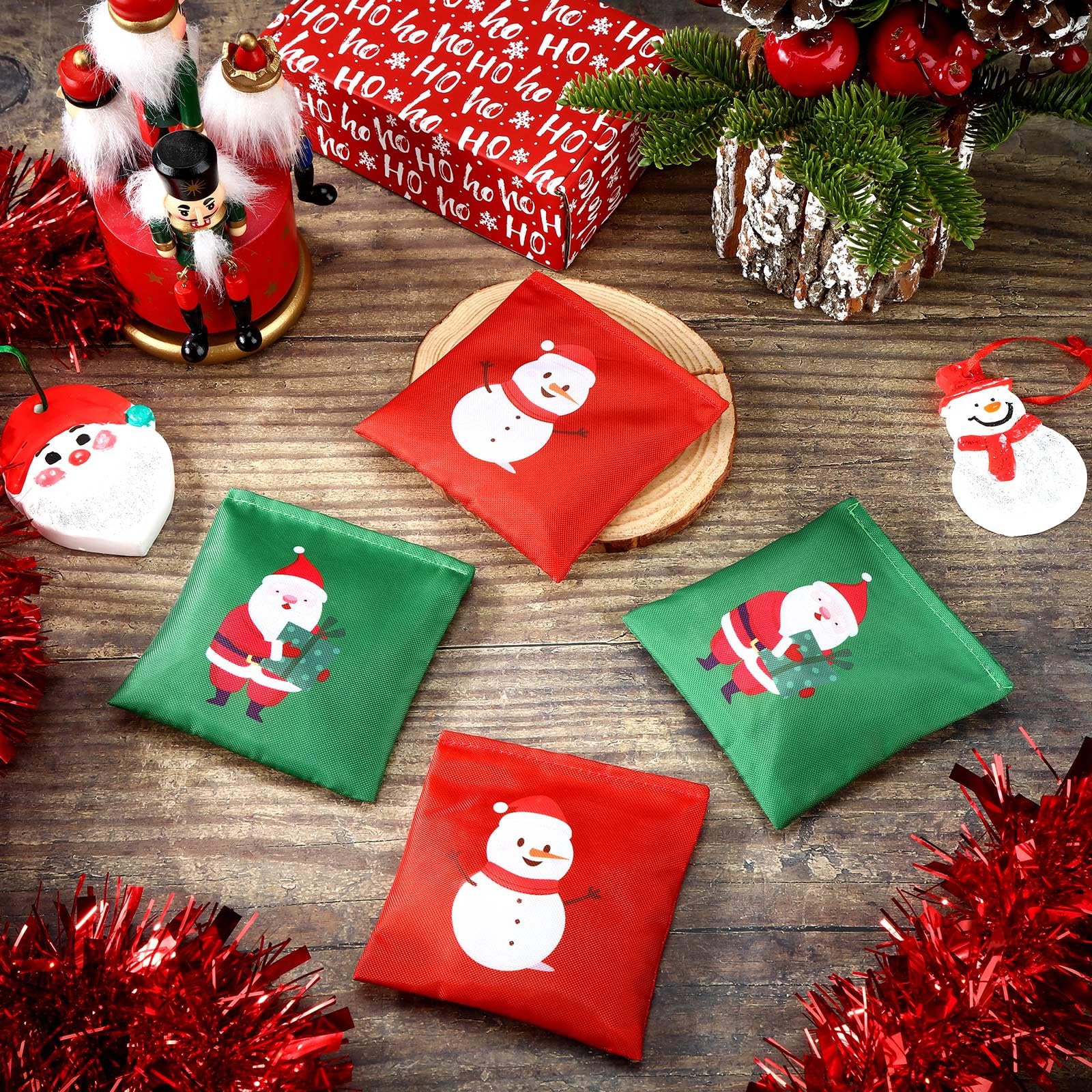 **Ceenna 12-Pack Thanksgiving & Halloween Pumpkin Cornhole Bean Bags - Christmas Game Tossing Bags with Snowman & Santa Claus Designs - Perfect for Holiday Parties, Backyard Games & Family Gatherings**