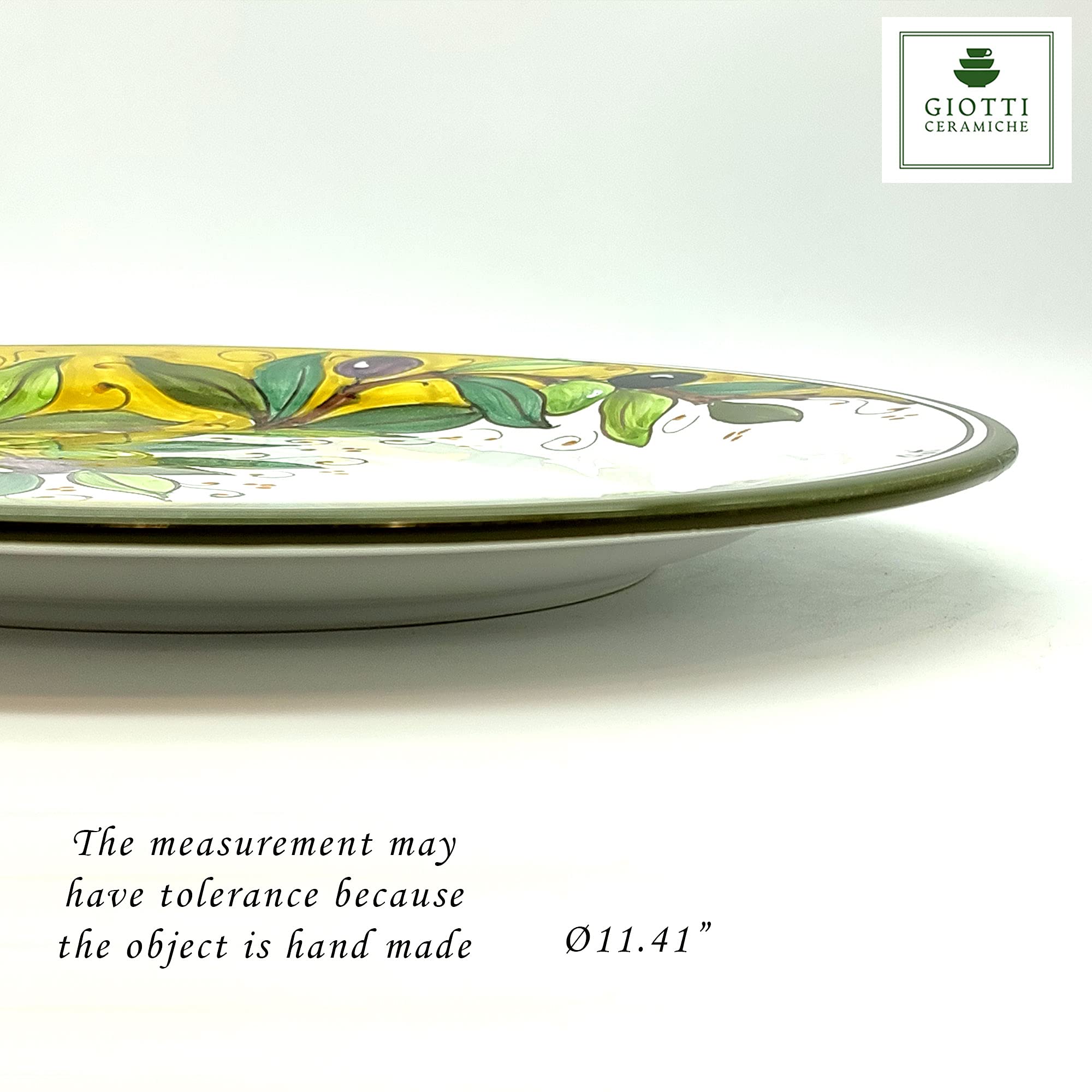 Italian Ceramic Dinner Plate - 11.5