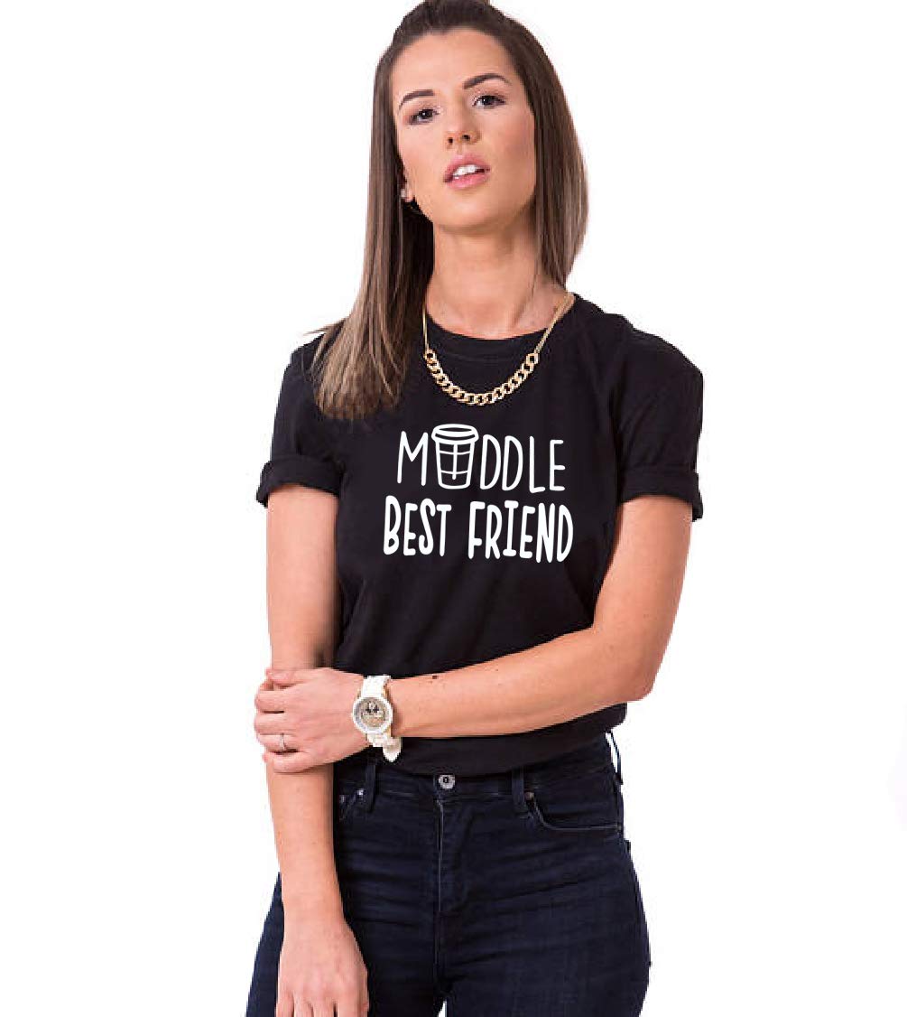 Best Friend Matching Shirts for Girls - Soul Couple Tall & Short Tees for 3 BFFs | Sister Matching Outfits, Birthday Gift for Teens | Perfect for Sleepovers, Girls Trips & Friendship Photos