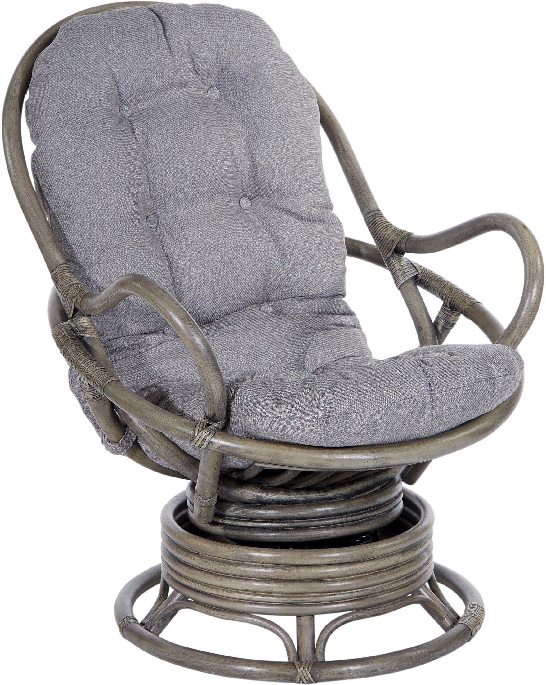 Office Star Tahiti Rattan Swivel Rocker Chair [TAH320] - Comfortable Wicker Patio Furniture for Outdoor Lounge, Porch & Garden Relaxation