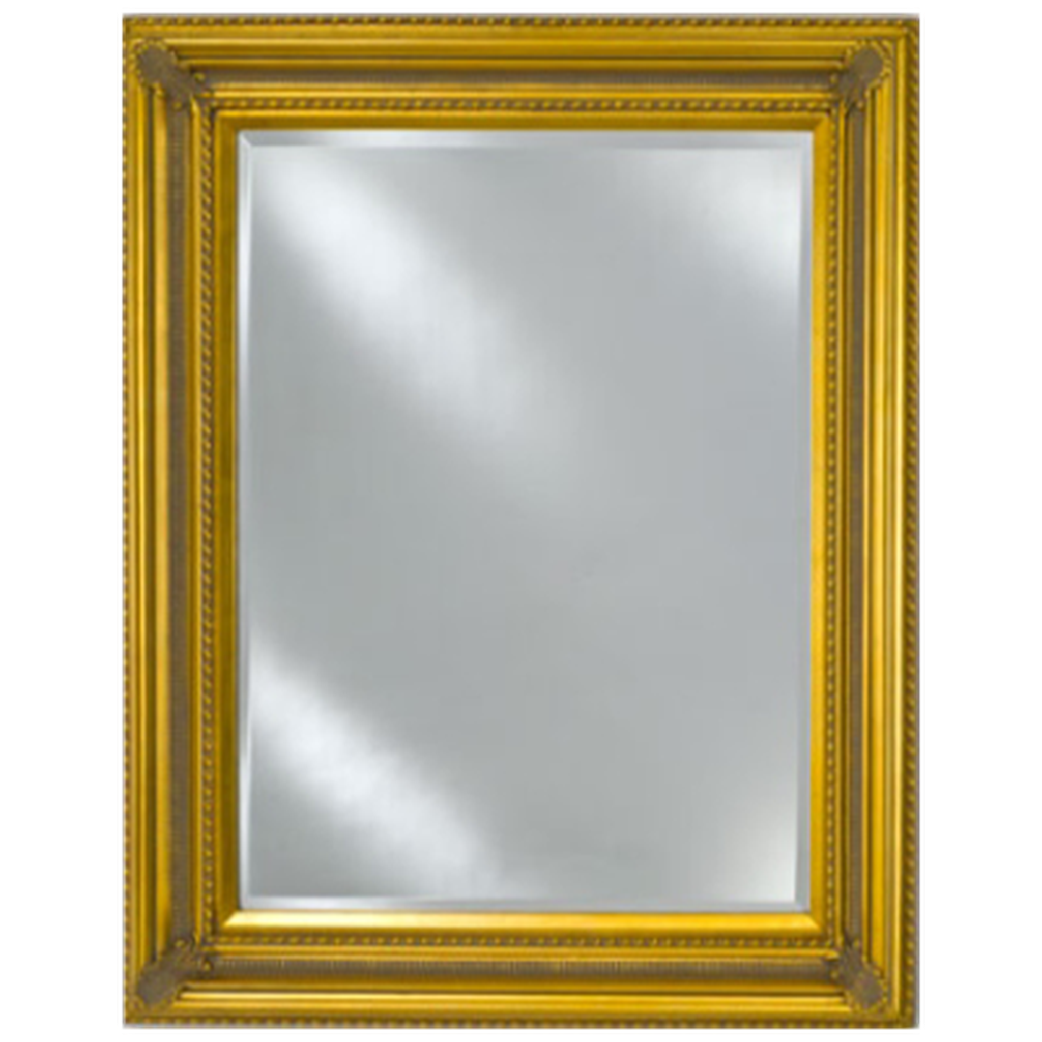 Afina Estate 51 x 40 Antique Gold Wood Framed Bevel Mirror - Elegant Wall Decor for Living Room, Bedroom & Entryway