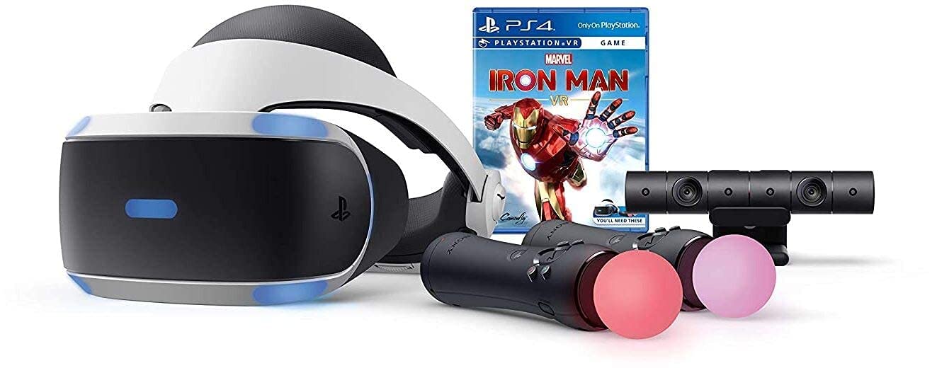 Sony PS4 PSVR Marvel Iron Man Bundle VR Headset + Camera + Controllers 3004152 (Renewed) - Virtual Reality Gaming System for Superhero Adventures & Immersive Gameplay