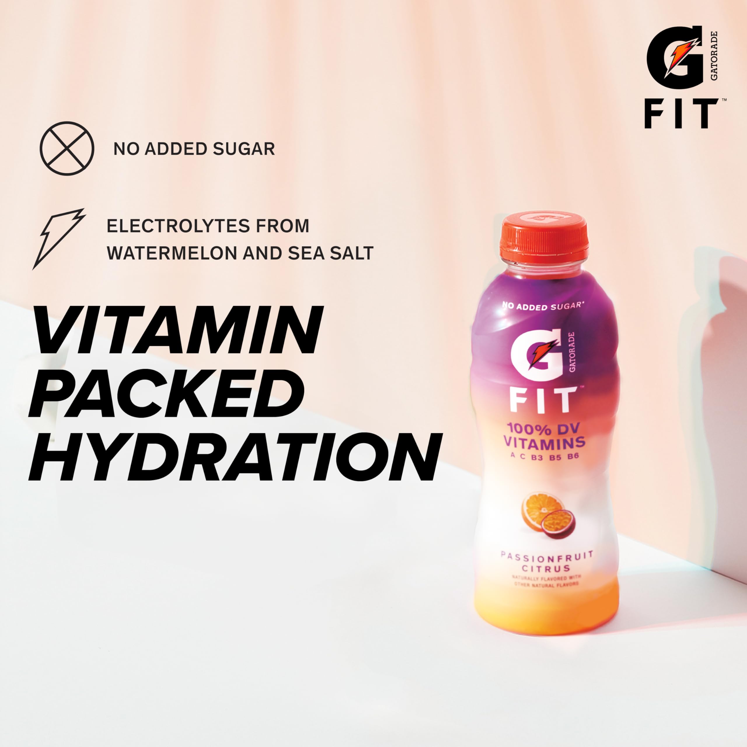 Gatorade Fit Electrolyte Hydration Drink - Healthy Sports Beverage with Watermelon Strawberry Flavor, 16.9 oz Bottles (12 Pack) - Perfect for Workouts, Running & Post-Exercise Recovery