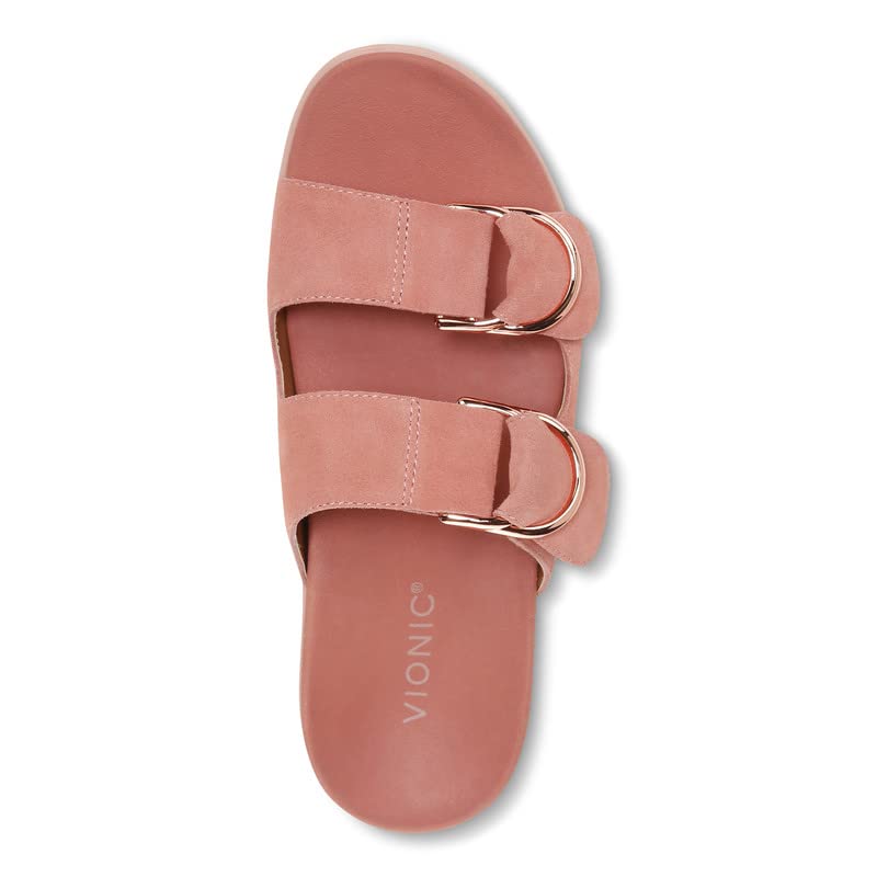 Vionic Women's Mirage Corlee Casual Slip-On Slide Sandals - Orthotic Arch Support with Three-Zone Comfort Technology | Comfortable & Supportive Ladies Sandals for Walking, Travel & Everyday Wear