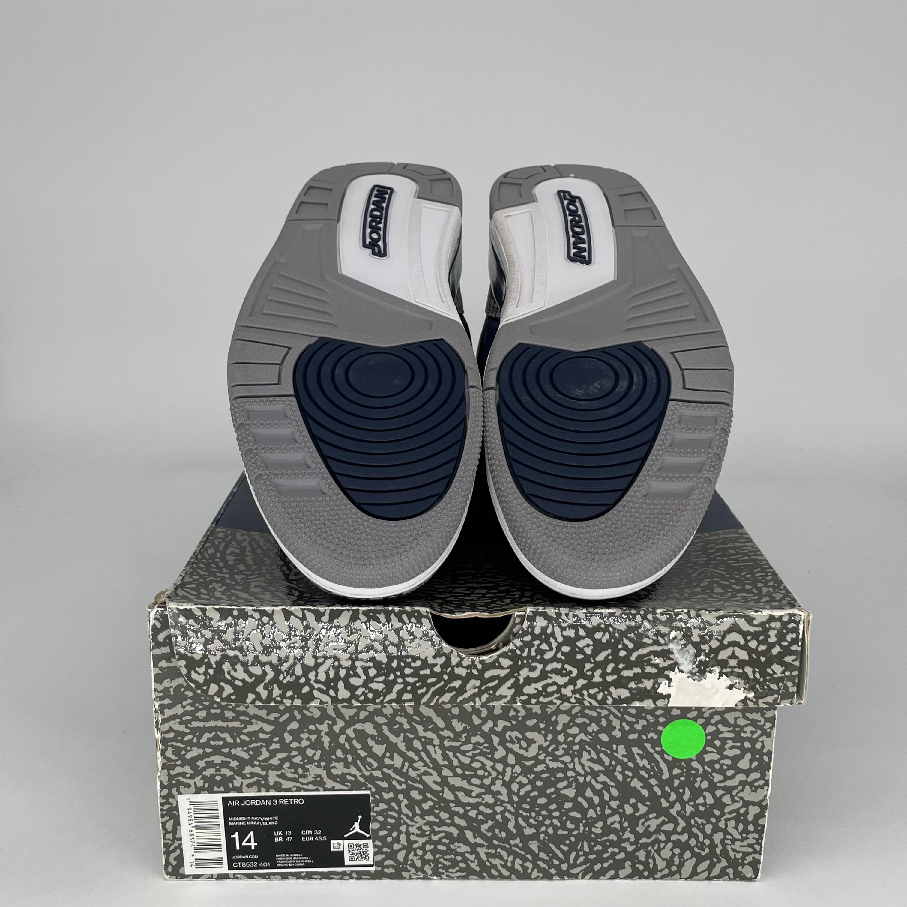 AIR JORDAN 3 GEORGETOWN Retro Sneakers - Men's Size 14 (CT8532-401) - Classic Basketball Shoes for Casual Wear & Street Style