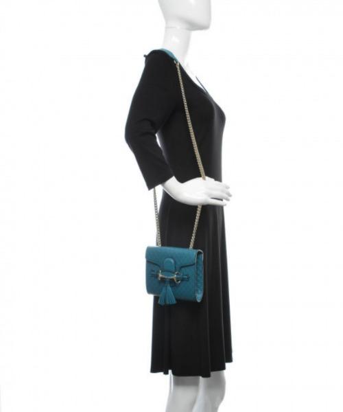Gucci Emily Mini Micro Guccissima Leather Crossbody Bag in Blue - Perfect for Evening Out & Date Night