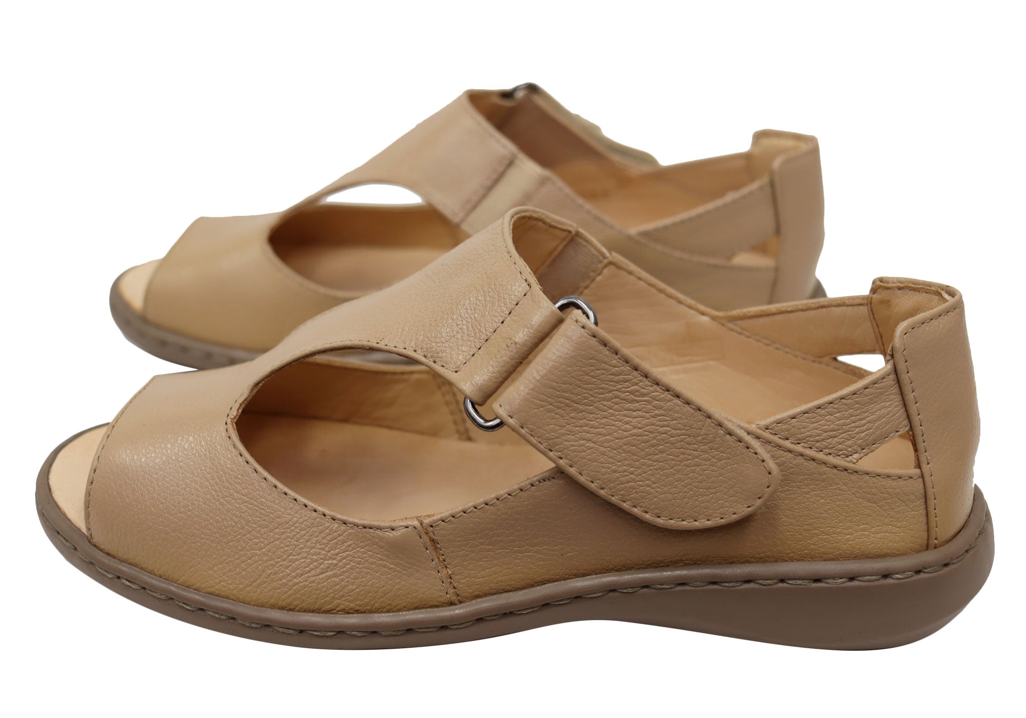 Opananken Lindi Women's Comfortable Leather Adjustable Sandals - Casual Summer Walking Shoes for Beach, Travel & Everyday Wear