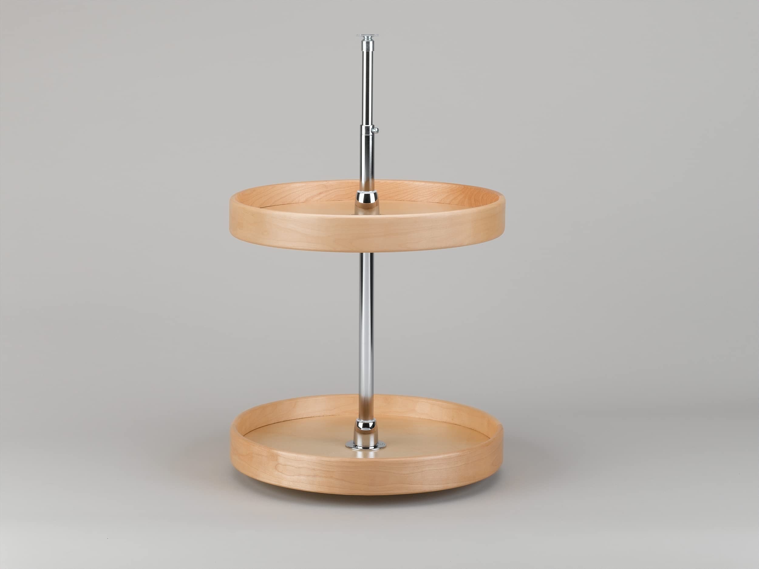 Natural Wood 2-Tier Lazy Susan Turntable for Kitchen Corner Cabinets - 360° Rotating Spice Rack Organizer for Pantry, Spices, Condiments & Baking Supplies (Perfect for Small Spaces & Hard-to-Reach Areas)