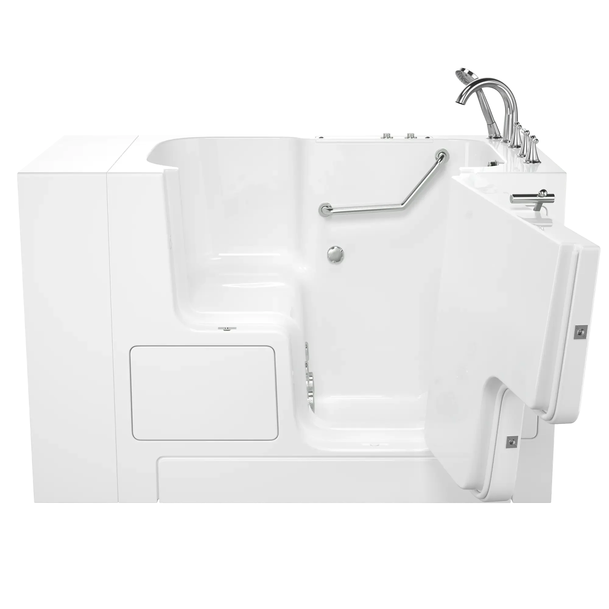 32 x 52 Inch Gelcoat Walk-in Bathtub with Whirlpool System - Right Hand Drain & Faucet Included | Ideal for Elderly & Mobility Assistance | ADA Compliant Safety Tub for Seniors