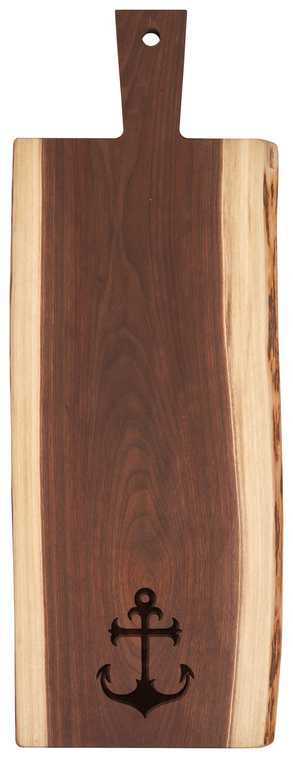 Live Edge Walnut Charcuterie Board with Single Handle - 20