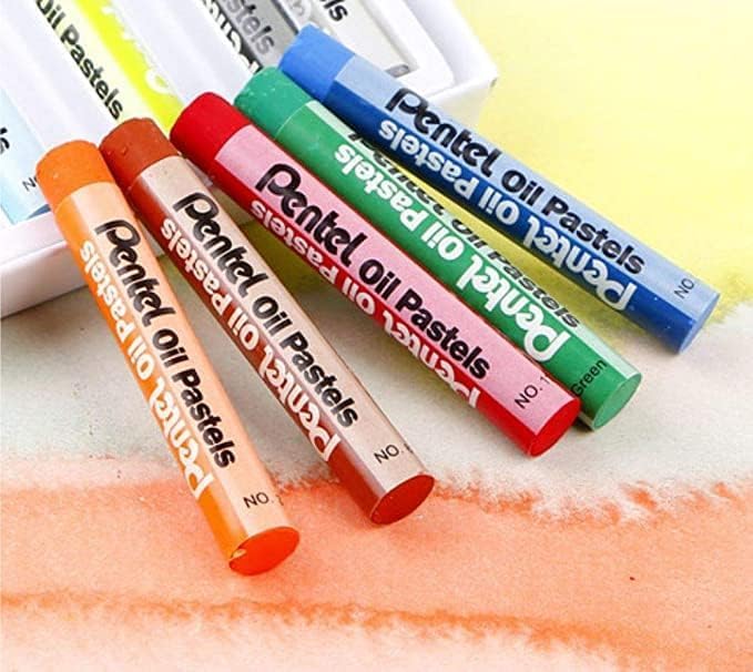 Pentel Oily Pastel Chalk Set - 16 Vibrant Colors (PHN-16) for Artists, Students & Professional Drawing - Perfect for Sketching, Blending & Mixed Media Art Projects