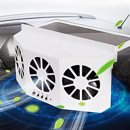 Solar Car Cooling Fan - 3 Outlets, ABS Vent for Vehicle Cooling - White