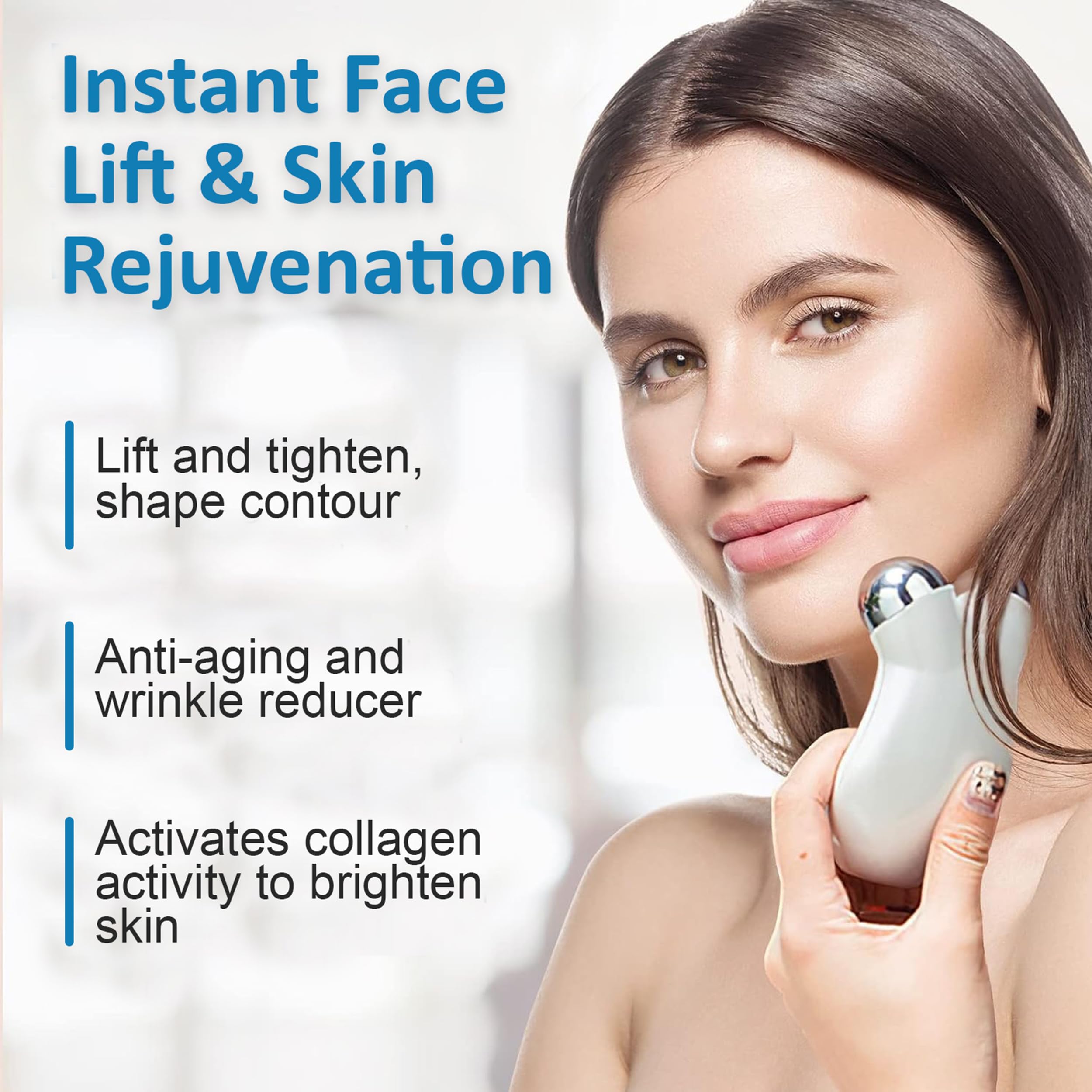 5Minskin Microcurrent Facial Device – Anti-Aging Face & Neck Massager for Skin Tightening & Wrinkle Reduction | Portable Galvanic Therapy Machine for Home Use | Perfect for Daily Skincare Routine & Spa Treatments
