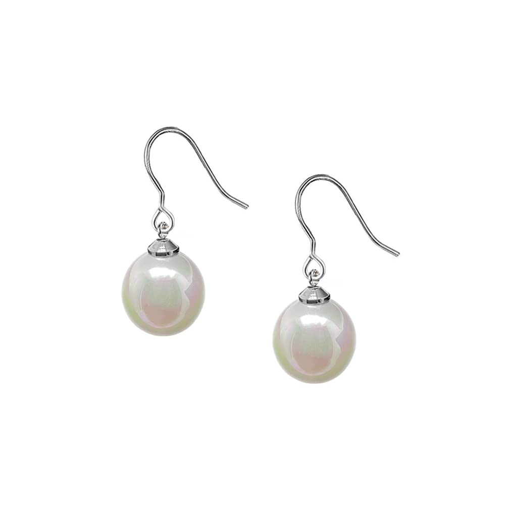 Limerencia Titanium Dangle Earrings for Women - 10mm Lightweight Shell Pearl Drop Earrings, Hypoallergenic Jewelry for Sensitive Ears - Perfect for Weddings, Parties & Everyday Elegance