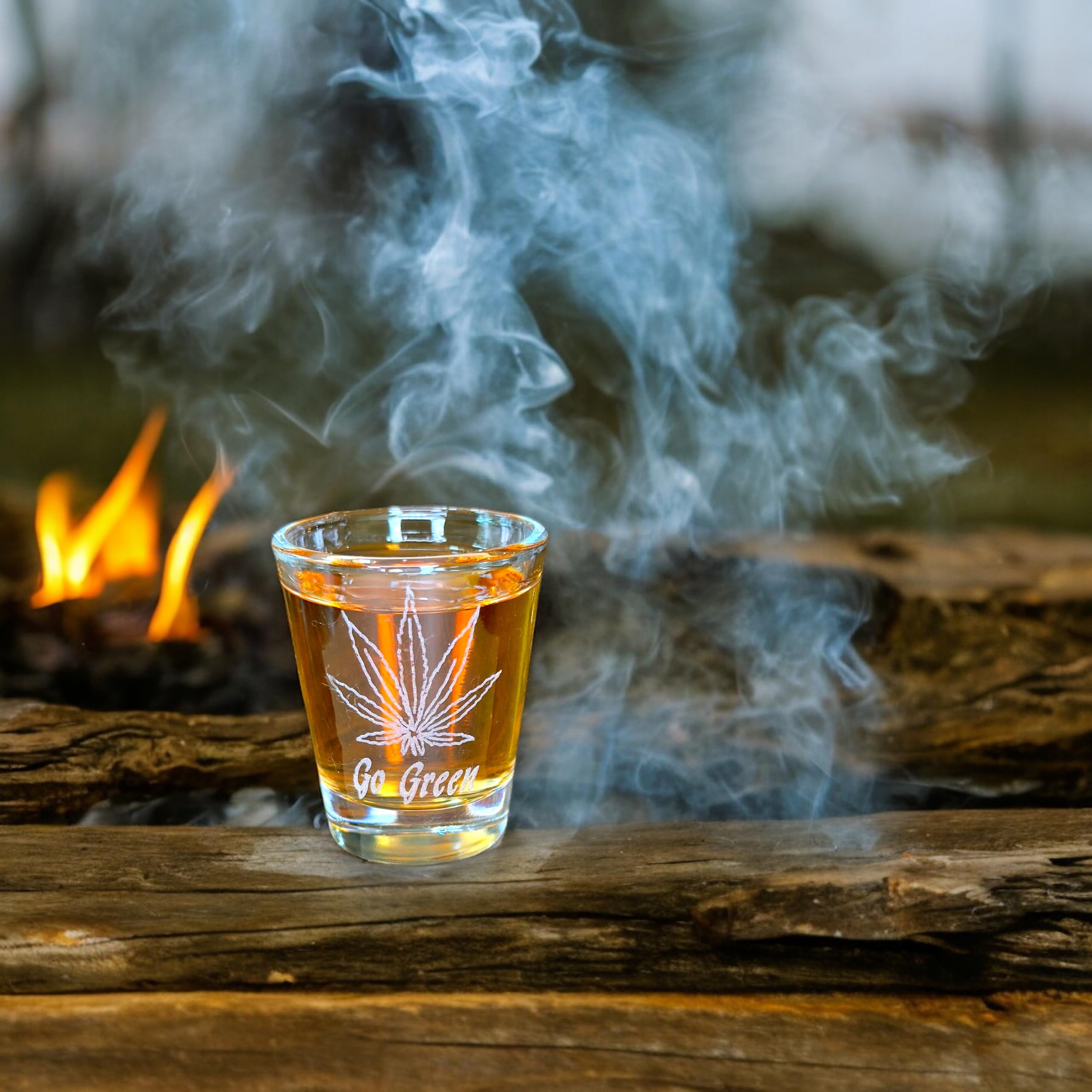 2oz Pot Leaf Go Green Shot Glass - Perfect for St. Patrick's Day, 420 Celebrations & Themed Parties - Durable Glass for Shots, Cocktails & Fun Gatherings