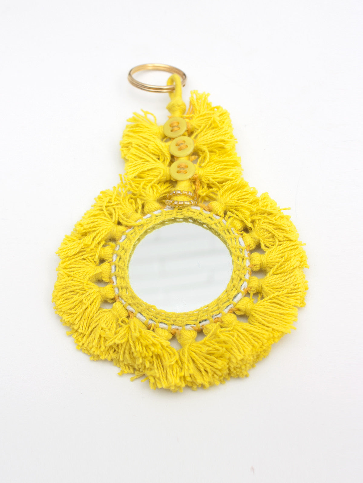 Stylish Tassel Mirror Keychains for Women - Compact Hand Mirror & Keyring Combo - Perfect for Purse, Handbag, Makeup Touch-Ups On The Go